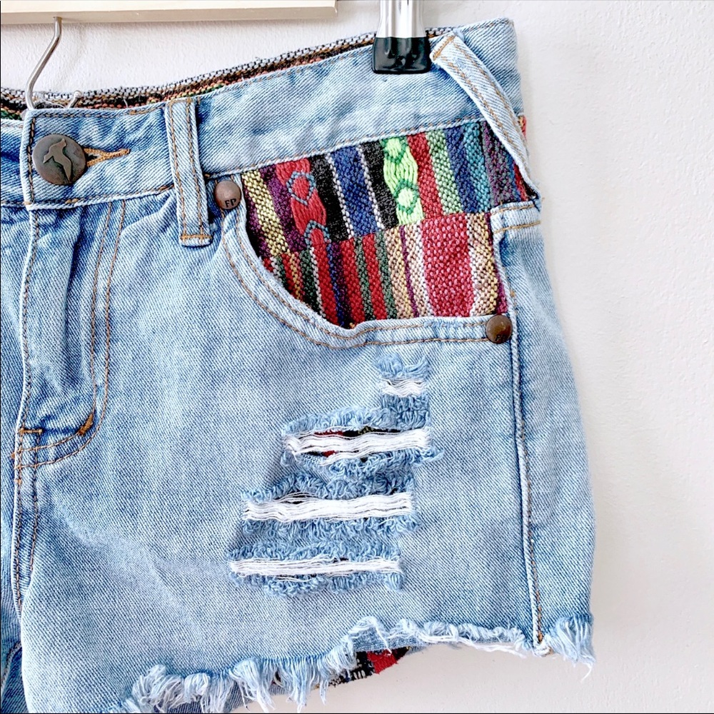 Free People Rugged Ripped Baja Denim Shorts - Picture 4 of 8